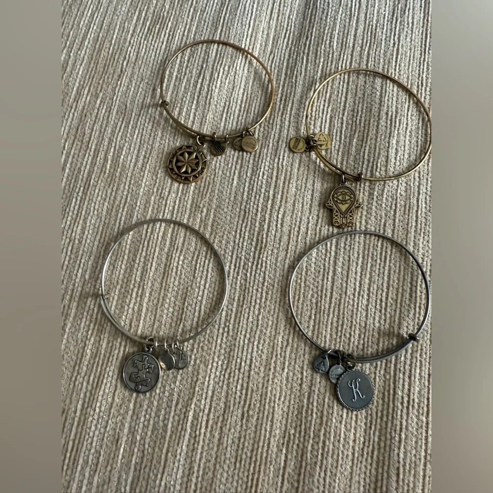 Lot of 11 Assorted Alex And Ani Bracelets Silver And Gold Tone